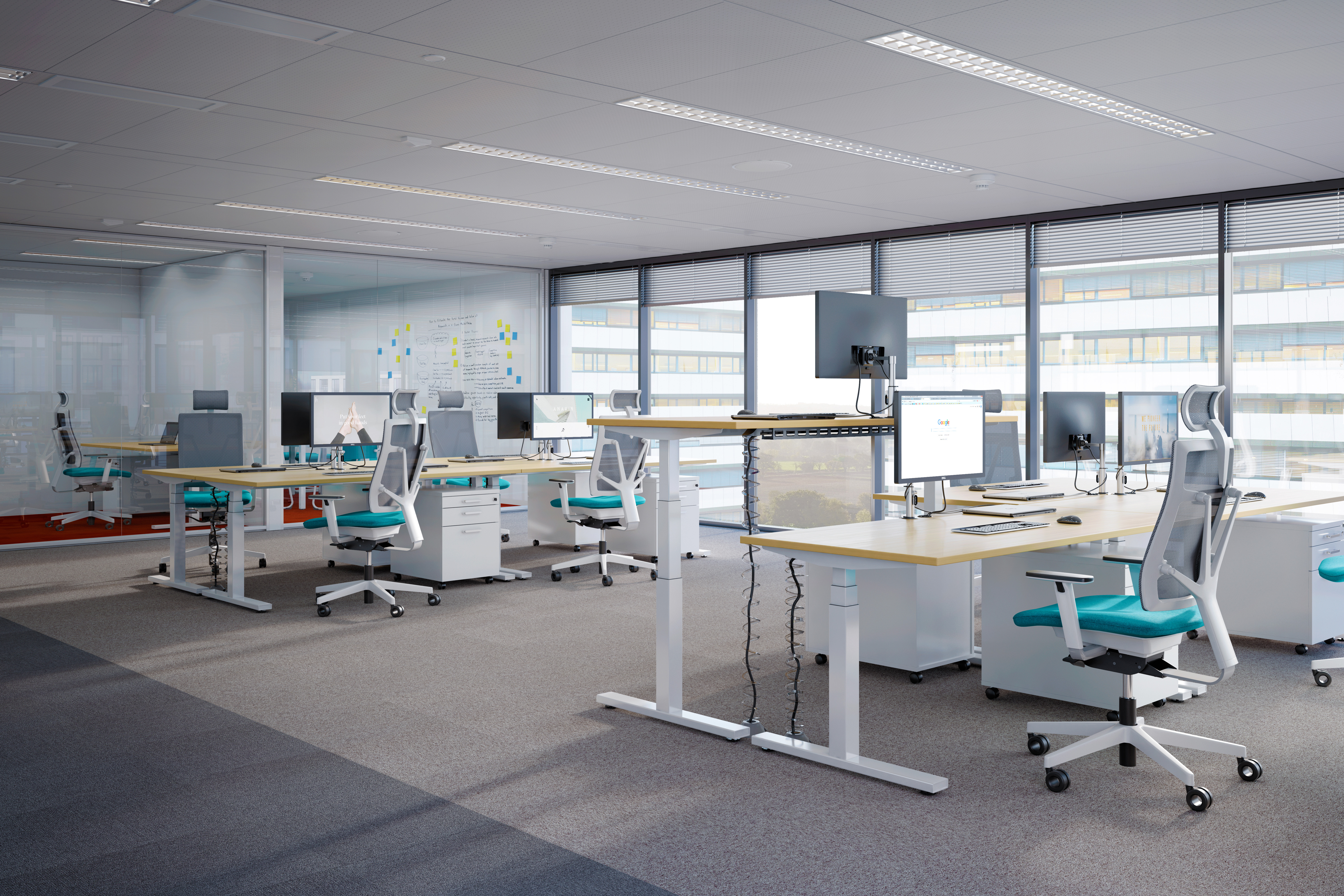 Steh-Sitzarbeitsplatz "eModel" neu, individuell konfigurierbar, viele Größen und Oberflächen wählbar